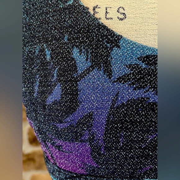 Anthropologie Beach riot palm madness bikini top black rainbow sz XL sparkle - Picture 7 of 9